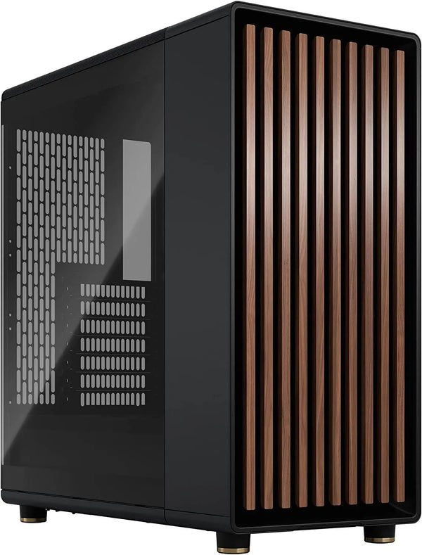 Fractal Design North Mid Tower Case Charcoal Black Tempered Glass (2x 140mm Non RGB Fans Included) - Anigma
